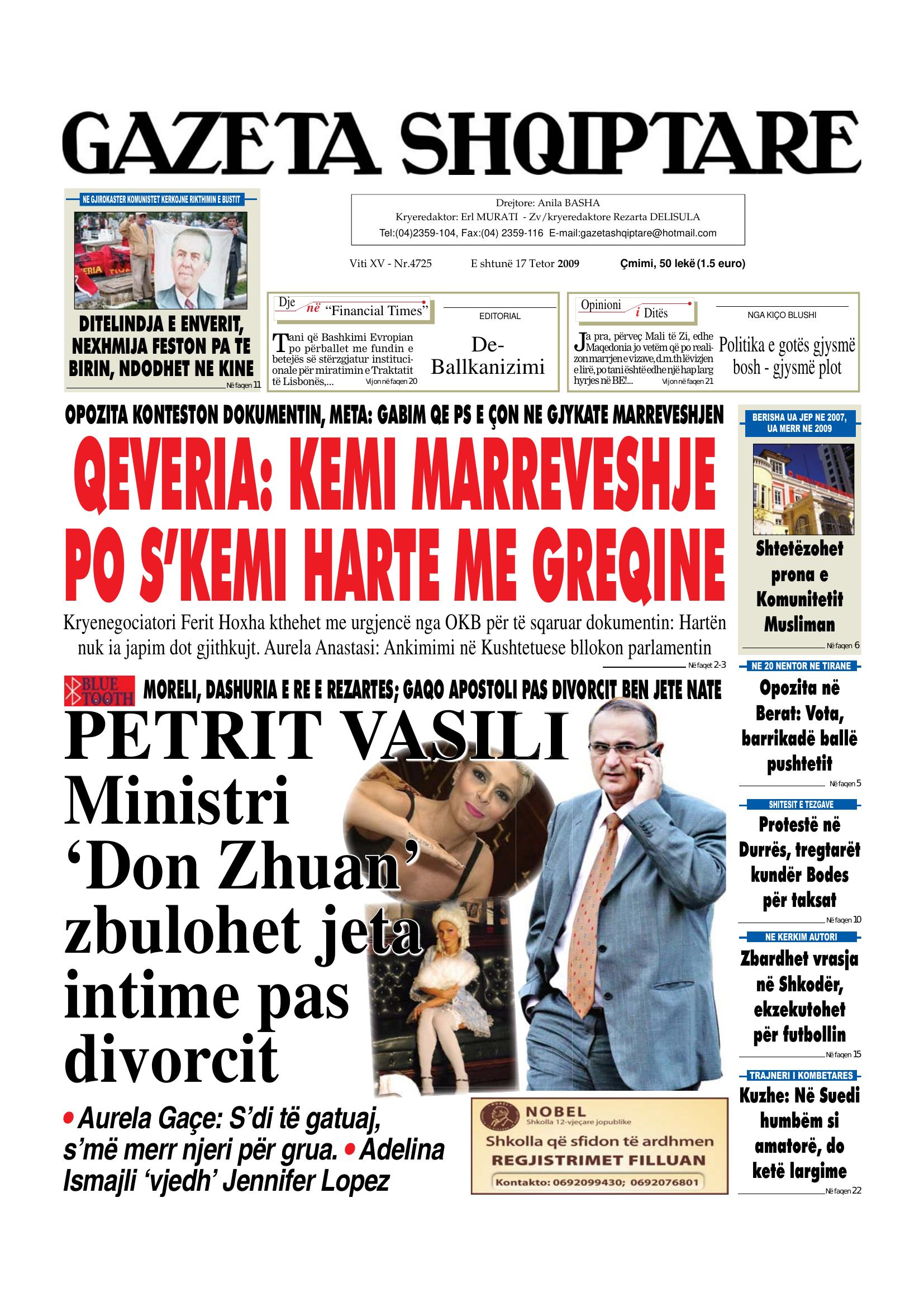 Gazeta Shqiptare 2009-10-17